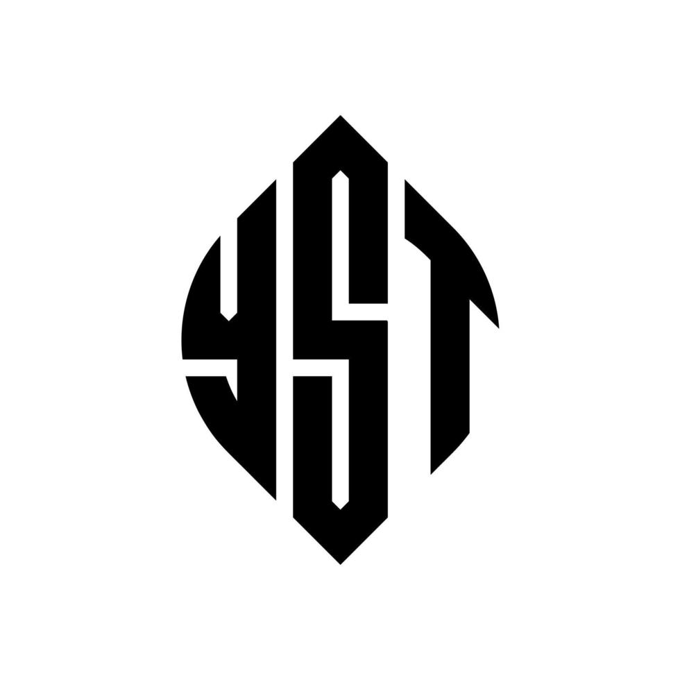 yst-Kreis-Buchstaben-Logo-Design mit Kreis- und Ellipsenform. yst Ellipsenbuchstaben mit typografischem Stil. Die drei Initialen bilden ein Kreislogo. yst-Kreis-Emblem abstrakter Monogramm-Buchstaben-Markenvektor. vektor