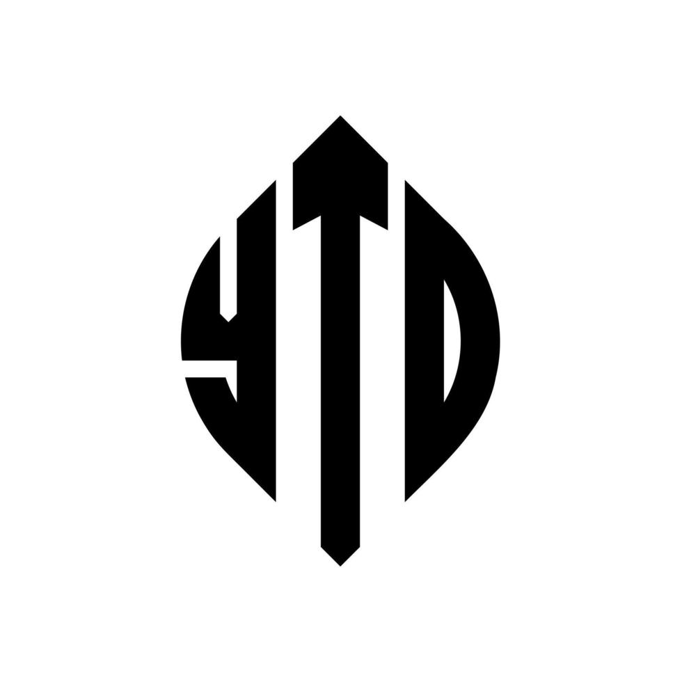 Yto Circle Letter Logo Design mit Kreis- und Ellipsenform. yto ellipsenbuchstaben mit typografischem stil. Die drei Initialen bilden ein Kreislogo. Yto-Kreis-Emblem abstrakter Monogramm-Buchstaben-Markierungsvektor. vektor