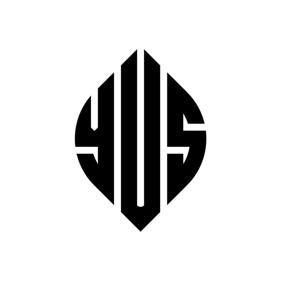 yus-Kreis-Buchstaben-Logo-Design mit Kreis- und Ellipsenform. yus Ellipsenbuchstaben mit typografischem Stil. Die drei Initialen bilden ein Kreislogo. yus-Kreis-Emblem abstrakter Monogramm-Buchstaben-Markierungsvektor. vektor