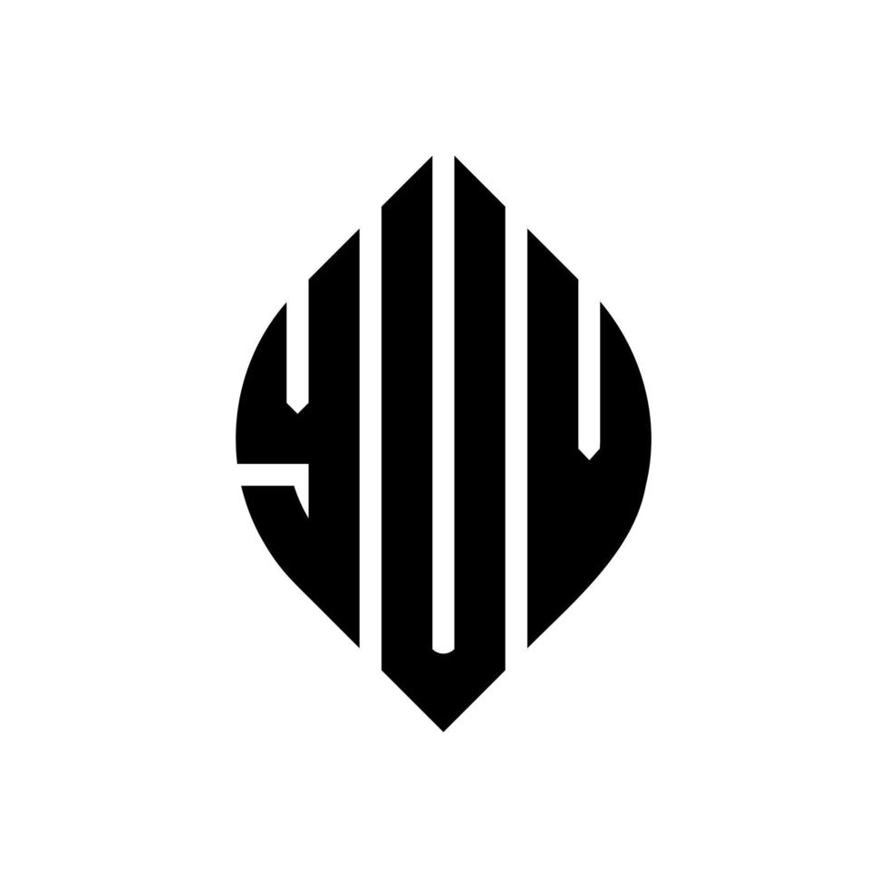 yuv-Kreisbuchstaben-Logo-Design mit Kreis- und Ellipsenform. yuv ellipsenbuchstaben mit typografischem stil. Die drei Initialen bilden ein Kreislogo. yuv-Kreis-Emblem abstrakter Monogramm-Buchstaben-Markierungsvektor. vektor