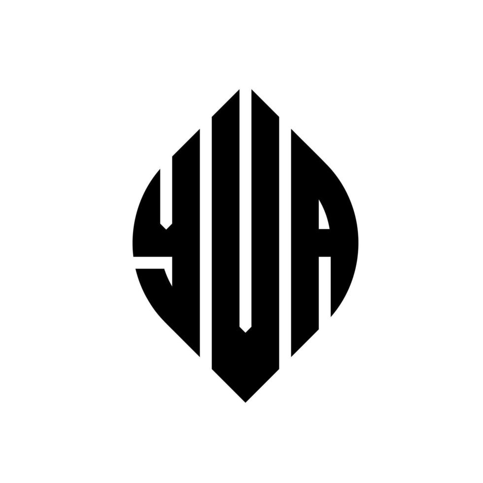 Yva Circle Letter Logo Design mit Kreis- und Ellipsenform. yva Ellipsenbuchstaben mit typografischem Stil. Die drei Initialen bilden ein Kreislogo. Yva-Kreis-Emblem abstrakter Monogramm-Buchstaben-Markierungsvektor. vektor