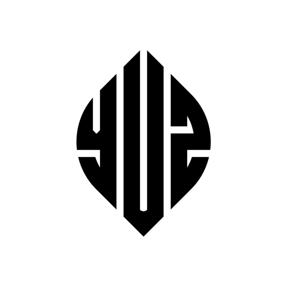 yuz-Kreisbuchstaben-Logo-Design mit Kreis- und Ellipsenform. yuz-ellipsenbuchstaben mit typografischem stil. Die drei Initialen bilden ein Kreislogo. yuz-Kreis-Emblem abstrakter Monogramm-Buchstaben-Markierungsvektor. vektor