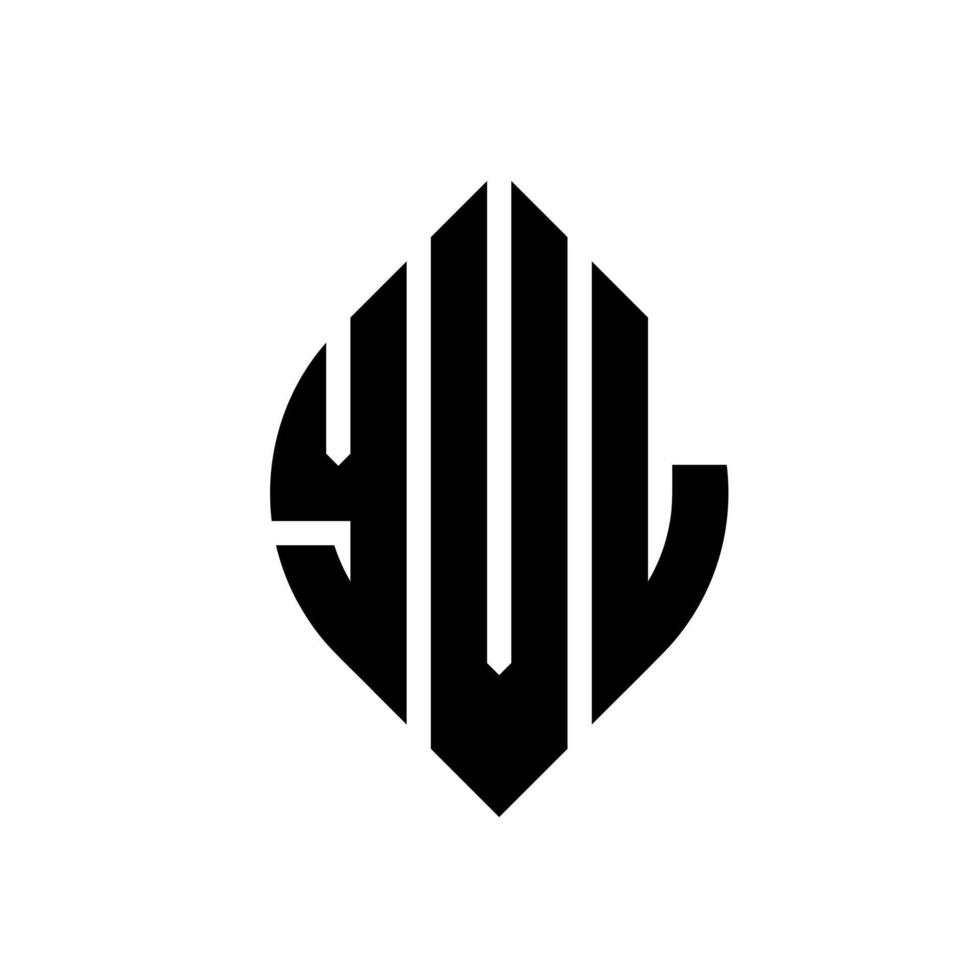 yvl-Kreisbuchstaben-Logo-Design mit Kreis- und Ellipsenform. yvl ellipsenbuchstaben mit typografischem stil. Die drei Initialen bilden ein Kreislogo. Yvl-Kreis-Emblem abstrakter Monogramm-Buchstaben-Markierungsvektor. vektor