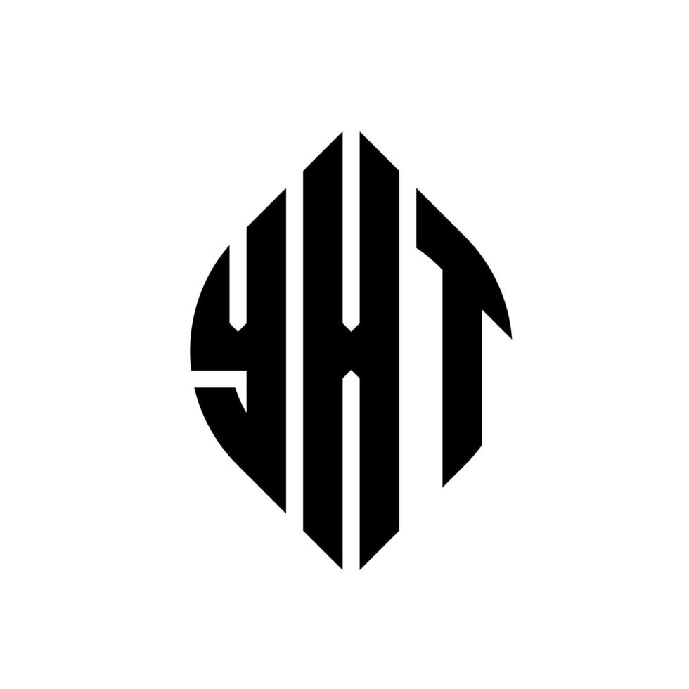 yxt-Kreisbuchstaben-Logo-Design mit Kreis- und Ellipsenform. yxt Ellipsenbuchstaben mit typografischem Stil. Die drei Initialen bilden ein Kreislogo. yxt-Kreis-Emblem abstrakter Monogramm-Buchstaben-Markierungsvektor. vektor
