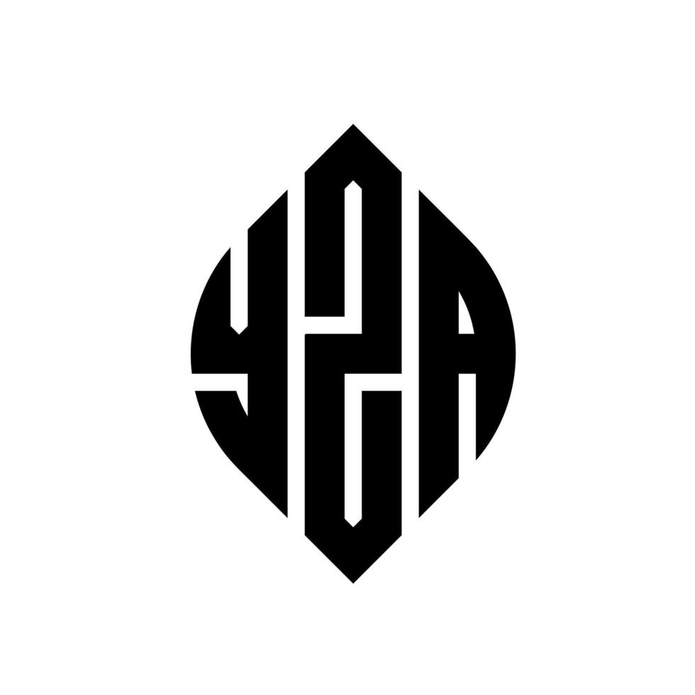 Yza-Kreisbuchstaben-Logo-Design mit Kreis- und Ellipsenform. yza-ellipsenbuchstaben mit typografischem stil. Die drei Initialen bilden ein Kreislogo. Yza-Kreis-Emblem abstrakter Monogramm-Buchstaben-Markierungsvektor. vektor
