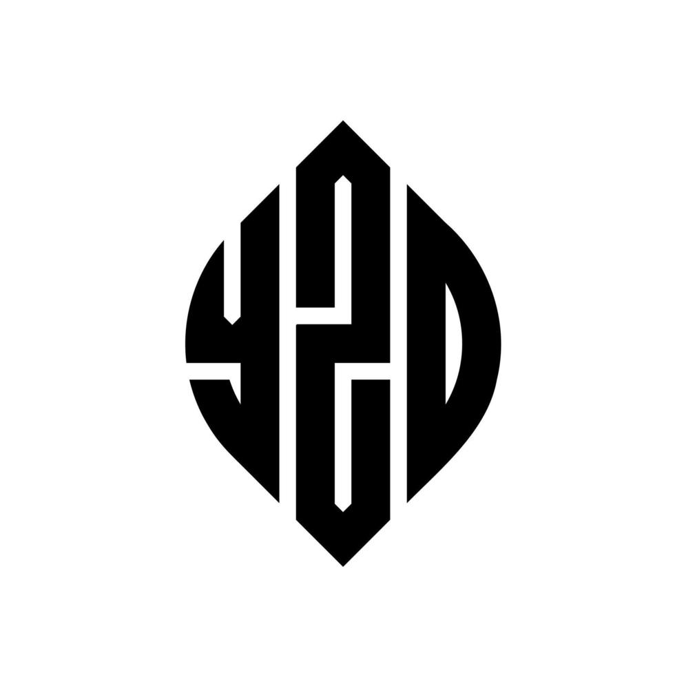 Yzo-Kreisbuchstaben-Logo-Design mit Kreis- und Ellipsenform. Yzo-Ellipsenbuchstaben mit typografischem Stil. Die drei Initialen bilden ein Kreislogo. Yzo-Kreis-Emblem abstrakter Monogramm-Buchstaben-Markierungsvektor. vektor