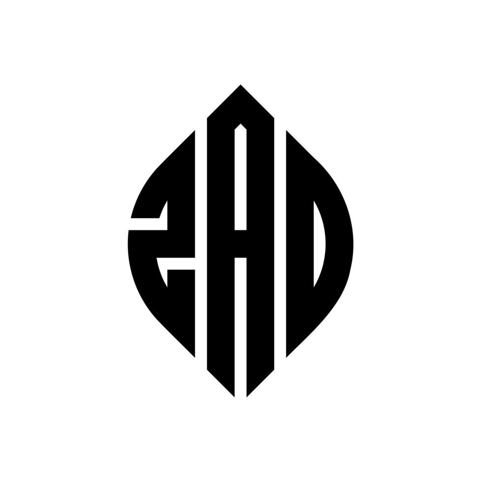 zao cirkel bokstavslogotyp design med cirkel och ellipsform. zao ellips bokstäver med typografisk stil. de tre initialerna bildar en cirkellogotyp. zao cirkel emblem abstrakt monogram brev märke vektor. vektor