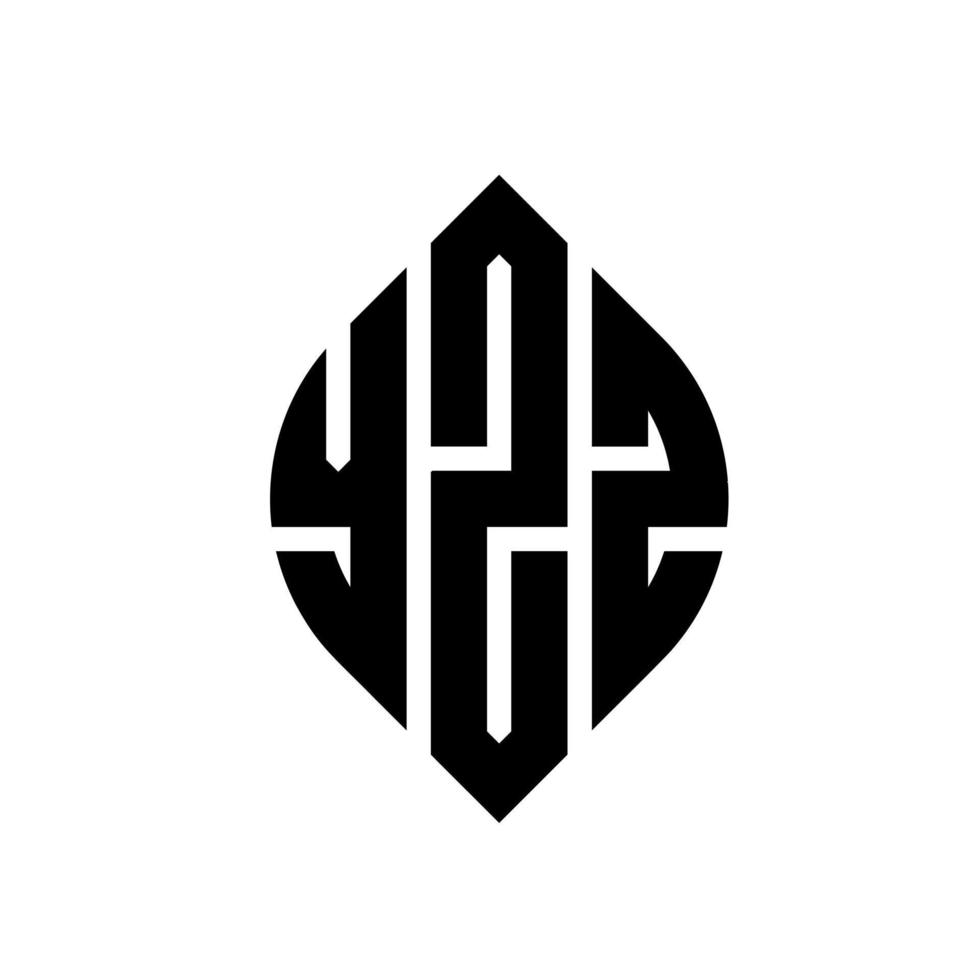 yzz-Kreisbuchstaben-Logo-Design mit Kreis- und Ellipsenform. yzz ellipsenbuchstaben mit typografischem stil. Die drei Initialen bilden ein Kreislogo. yzz-Kreis-Emblem abstrakter Monogramm-Buchstaben-Markenvektor. vektor