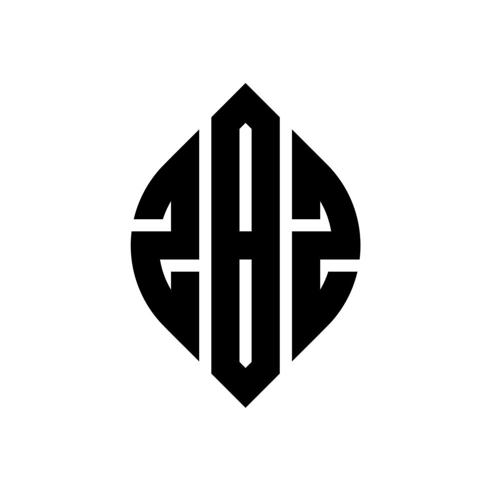 zbz-Kreisbuchstaben-Logo-Design mit Kreis- und Ellipsenform. zbz Ellipsenbuchstaben mit typografischem Stil. Die drei Initialen bilden ein Kreislogo. zbz Kreisemblem abstrakter Monogramm-Buchstabenmarkierungsvektor. vektor