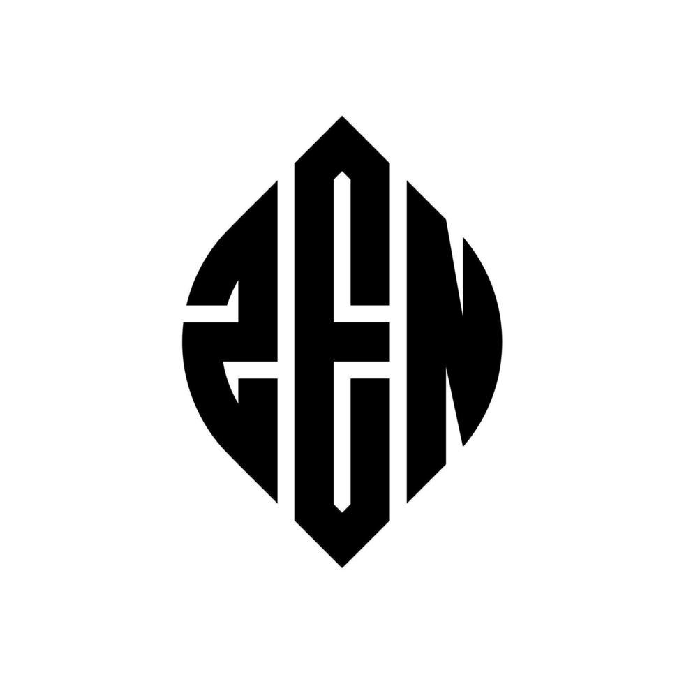 zen cirkel bokstavslogotyp design med cirkel och ellipsform. zen ellips bokstäver med typografisk stil. de tre initialerna bildar en cirkellogotyp. zen cirkel emblem abstrakt monogram brev märke vektor. vektor