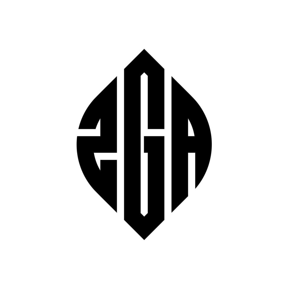 zga-Kreisbuchstabe-Logo-Design mit Kreis- und Ellipsenform. zga ellipsenbuchstaben mit typografischem stil. Die drei Initialen bilden ein Kreislogo. zga Kreisemblem abstrakter Monogramm-Buchstabenmarkierungsvektor. vektor