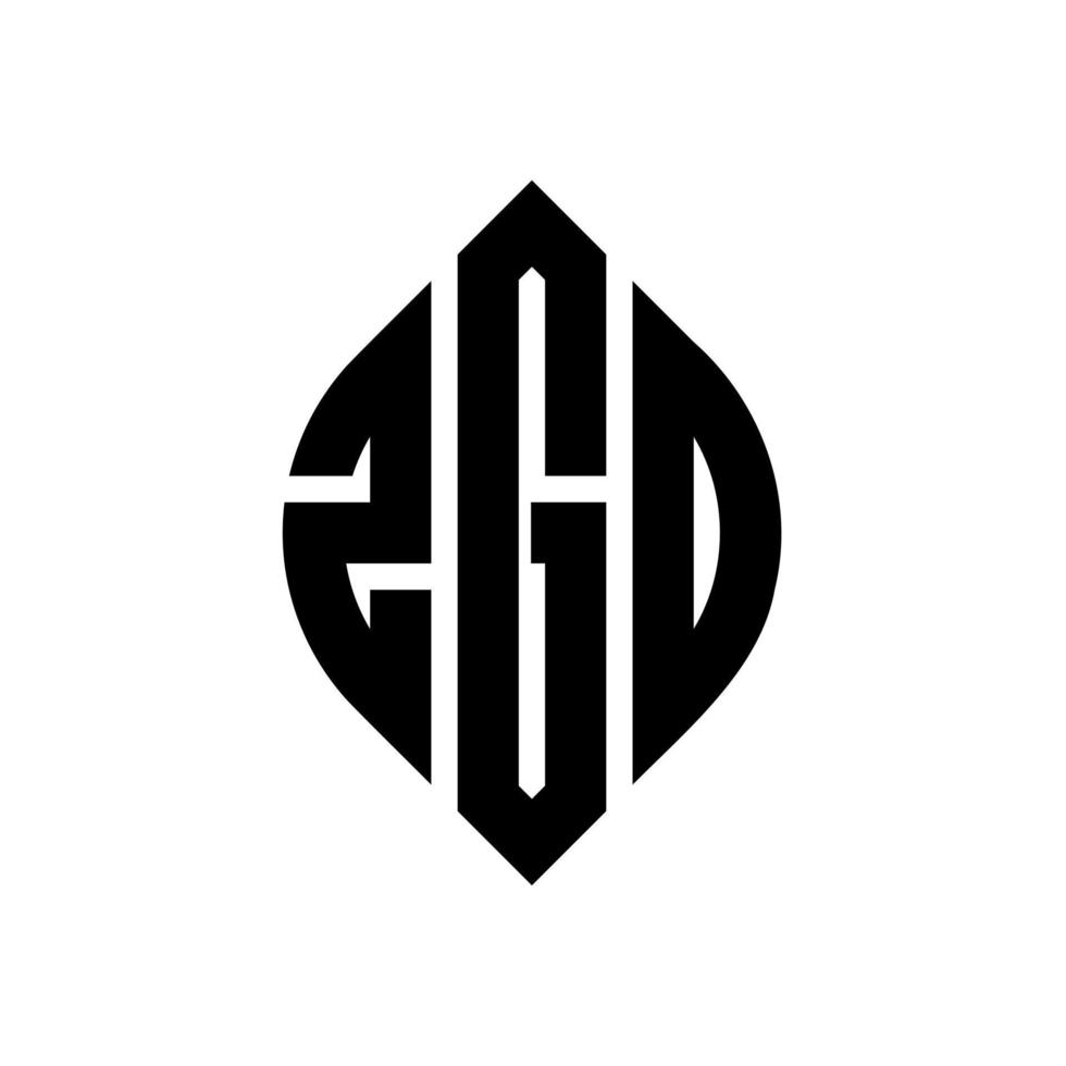 zgd cirkelbokstavslogotypdesign med cirkel och ellipsform. zgd ellipsbokstäver med typografisk stil. de tre initialerna bildar en cirkellogotyp. zgd cirkel emblem abstrakt monogram bokstav märke vektor. vektor