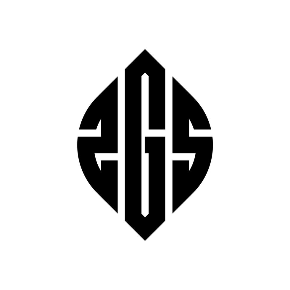 zgs-Kreisbuchstaben-Logo-Design mit Kreis- und Ellipsenform. zgs Ellipsenbuchstaben mit typografischem Stil. Die drei Initialen bilden ein Kreislogo. zgs Kreisemblem abstrakter Monogramm-Buchstabenmarkierungsvektor. vektor