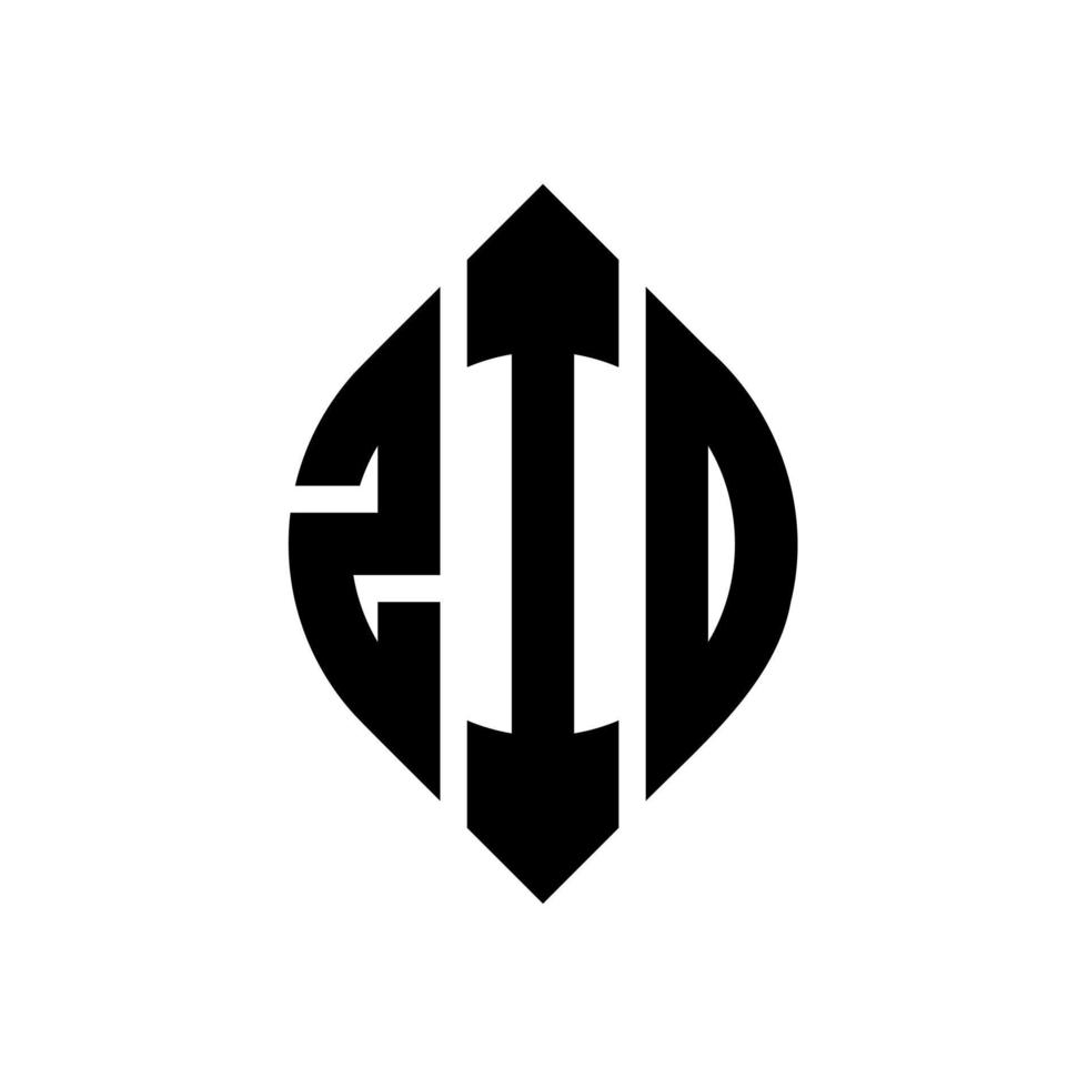 zio cirkelbokstavslogotypdesign med cirkel och ellipsform. zio ellipsbokstäver med typografisk stil. de tre initialerna bildar en cirkellogotyp. zio cirkel emblem abstrakt monogram brev märke vektor. vektor