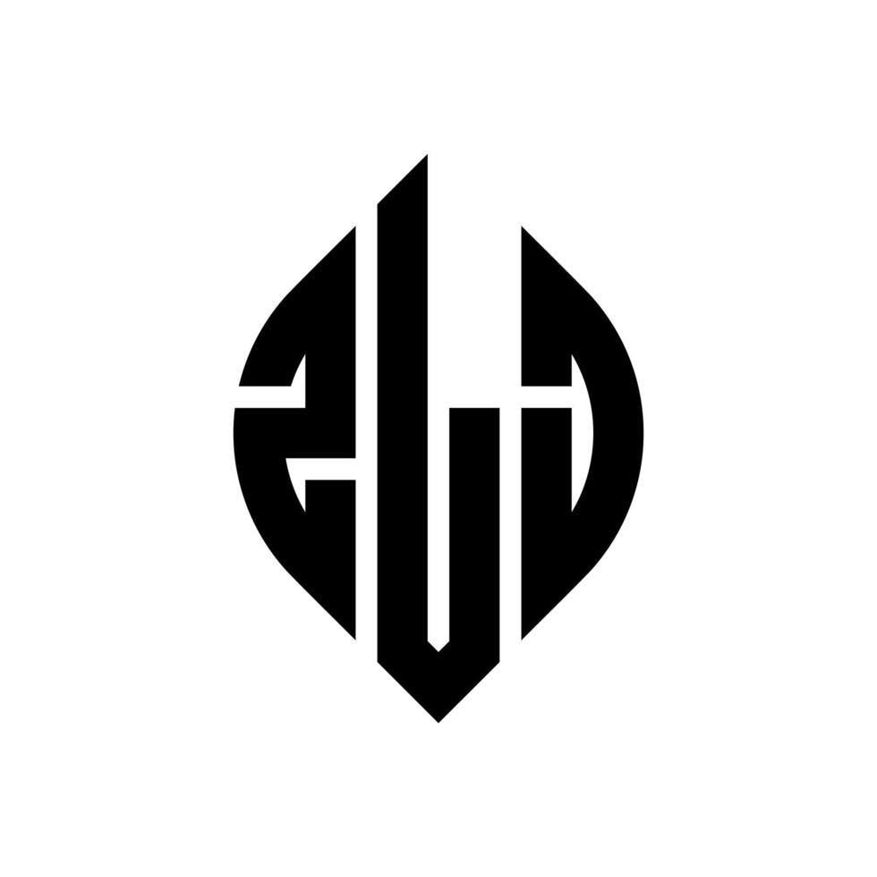 zlj cirkelbokstavslogotypdesign med cirkel- och ellipsform. zlj ellipsbokstäver med typografisk stil. de tre initialerna bildar en cirkellogotyp. zlj cirkel emblem abstrakt monogram bokstaven märke vektor. vektor