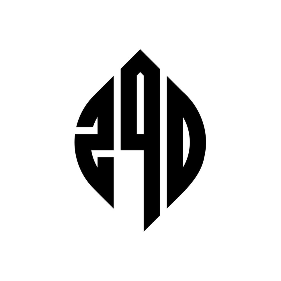 zqo-Kreisbuchstaben-Logo-Design mit Kreis- und Ellipsenform. zqo Ellipsenbuchstaben mit typografischem Stil. Die drei Initialen bilden ein Kreislogo. zqo Kreisemblem abstrakter Monogramm-Buchstabenmarkierungsvektor. vektor