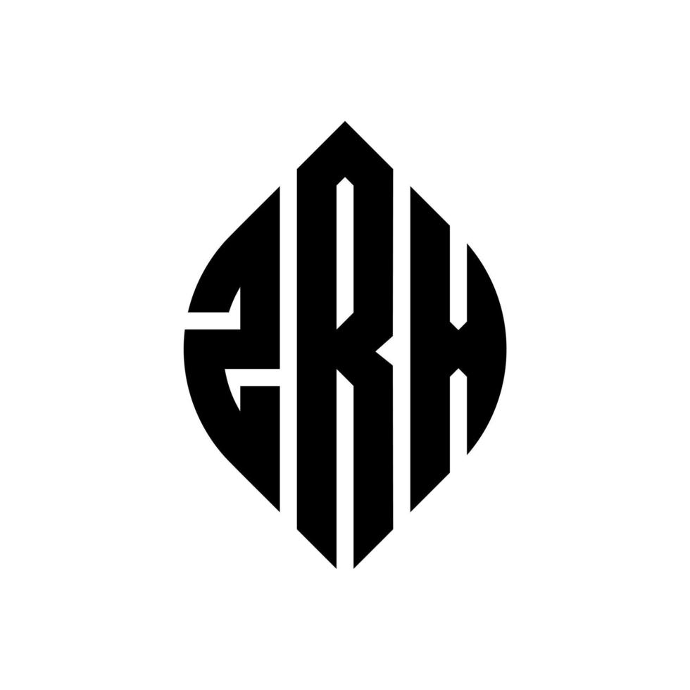 zrx cirkelbokstavslogotypdesign med cirkel och ellipsform. zrx ellipsbokstäver med typografisk stil. de tre initialerna bildar en cirkellogotyp. zrx cirkel emblem abstrakt monogram bokstav märke vektor. vektor