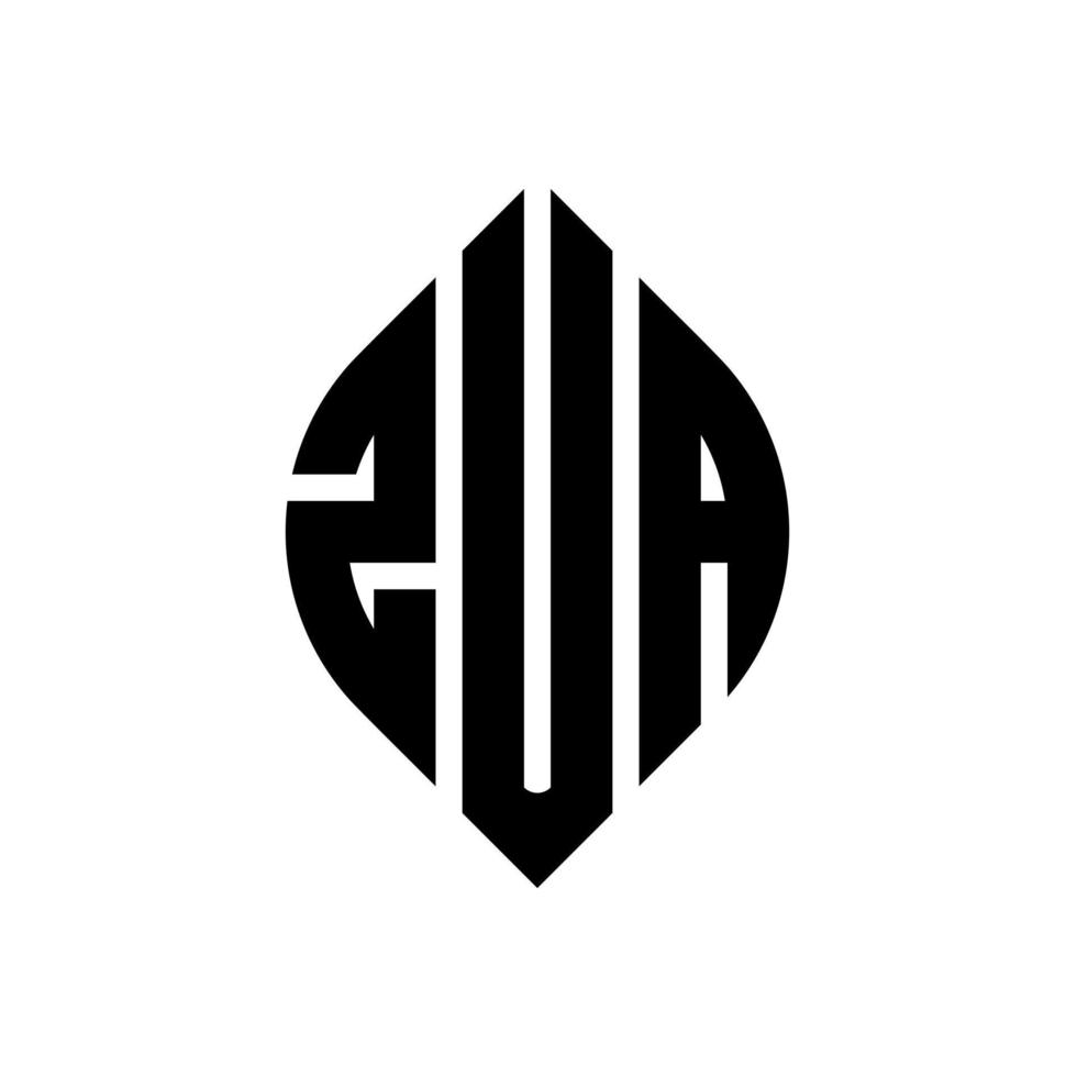 zua cirkel bokstavslogotyp design med cirkel och ellipsform. zua ellips bokstäver med typografisk stil. de tre initialerna bildar en cirkellogotyp. zua cirkel emblem abstrakt monogram brev märke vektor. vektor