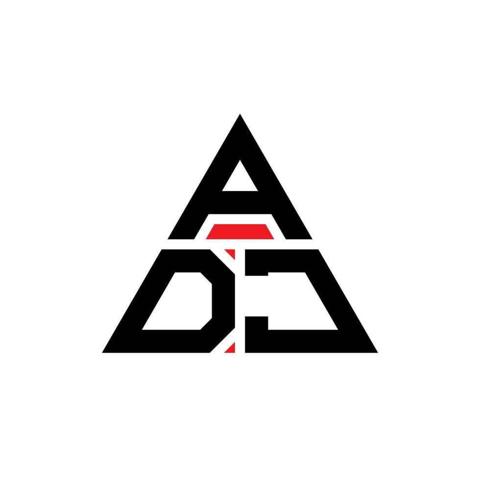 adj Dreiecksbuchstabe-Logo-Design mit Dreiecksform. adj Dreieck-Logo-Design-Monogramm. adj-Dreieck-Vektor-Logo-Vorlage mit roter Farbe. adj dreieckiges Logo einfaches, elegantes und luxuriöses Logo. vektor