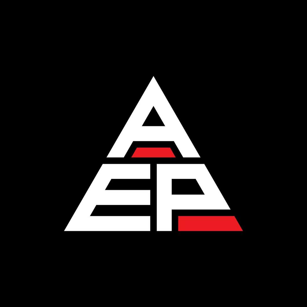 aep Dreiecksbuchstaben-Logo-Design mit Dreiecksform. aep-Dreieck-Logo-Design-Monogramm. aep-Dreieck-Vektor-Logo-Vorlage mit roter Farbe. aep dreieckiges Logo einfaches, elegantes und luxuriöses Logo. vektor