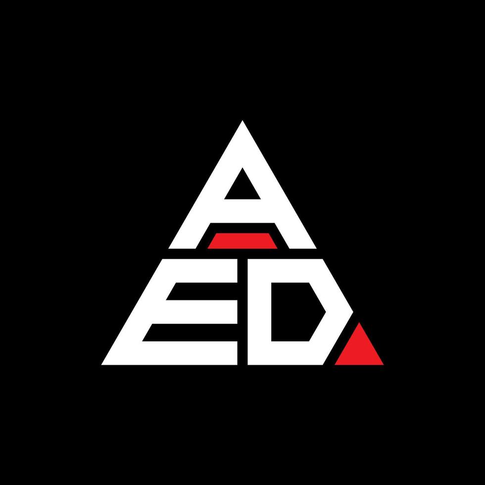 aed-Dreieck-Buchstaben-Logo-Design mit Dreiecksform. aed-Dreieck-Logo-Design-Monogramm. aed-Dreieck-Vektor-Logo-Vorlage mit roter Farbe. aed dreieckiges logo einfaches, elegantes und luxuriöses logo. vektor