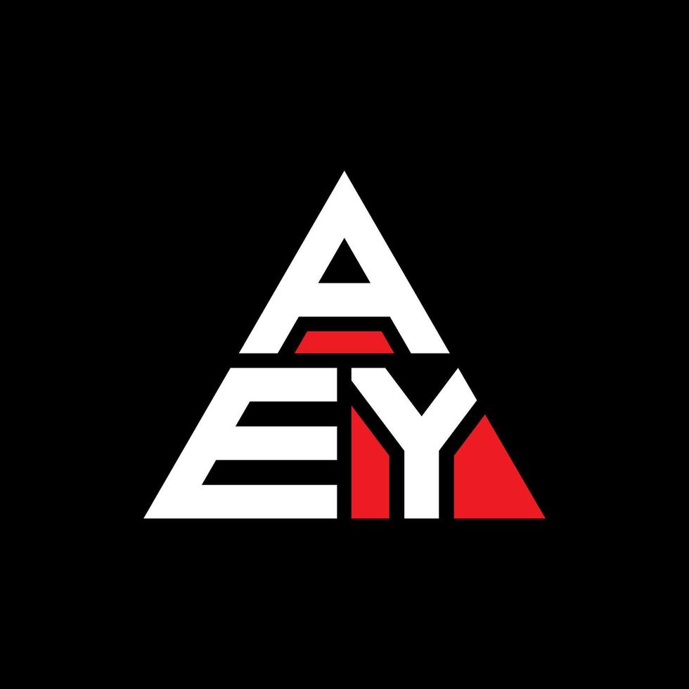 aey-Dreieck-Buchstaben-Logo-Design mit Dreiecksform. aey-Dreieck-Logo-Design-Monogramm. Aey-Dreieck-Vektor-Logo-Vorlage mit roter Farbe. aey dreieckiges Logo einfaches, elegantes und luxuriöses Logo. vektor