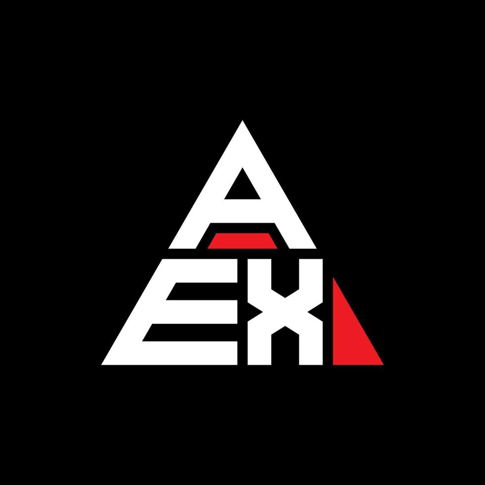 aex-Dreieck-Buchstaben-Logo-Design mit Dreiecksform. aex-Dreieck-Logo-Design-Monogramm. AEX-Dreieck-Vektor-Logo-Vorlage mit roter Farbe. aex dreieckiges logo einfaches, elegantes und luxuriöses logo. vektor