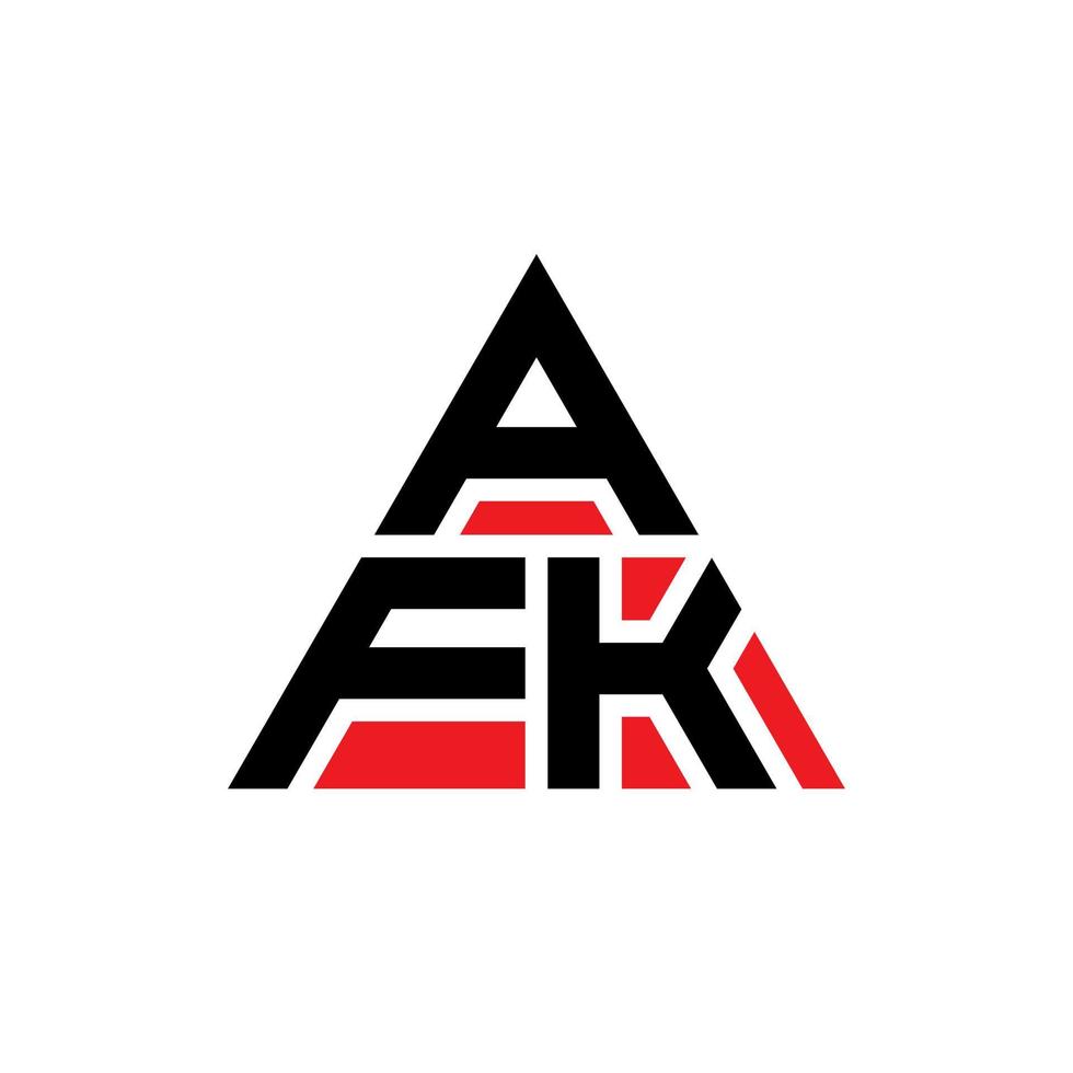 afk-Dreieck-Buchstaben-Logo-Design mit Dreiecksform. afk-Dreieck-Logo-Design-Monogramm. afk-Dreieck-Vektor-Logo-Vorlage mit roter Farbe. afk dreieckiges Logo einfaches, elegantes und luxuriöses Logo. vektor