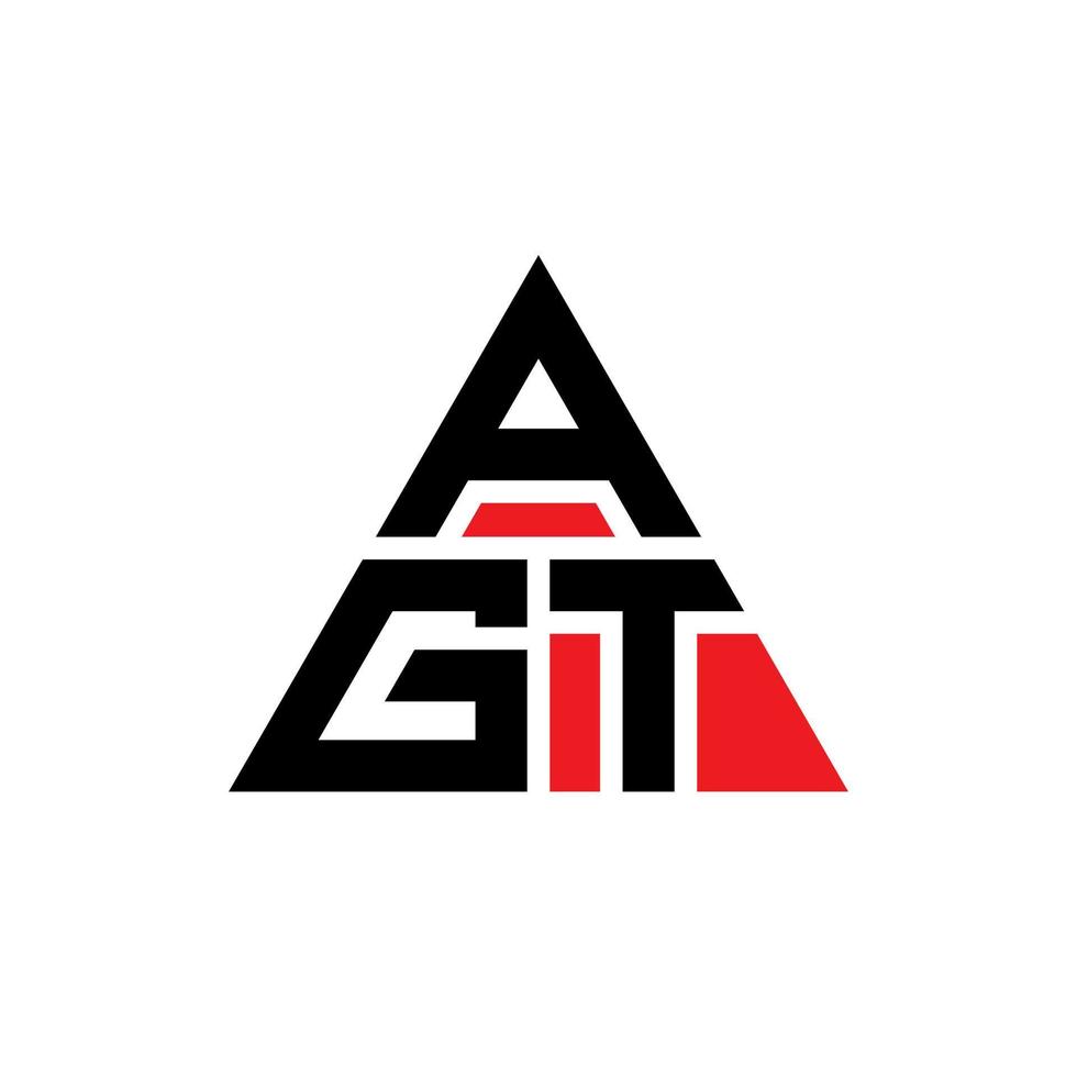 agt-Dreieck-Buchstaben-Logo-Design mit Dreiecksform. Agt-Dreieck-Logo-Design-Monogramm. Agt-Dreieck-Vektor-Logo-Vorlage mit roter Farbe. agt dreieckiges logo einfaches, elegantes und luxuriöses logo. vektor