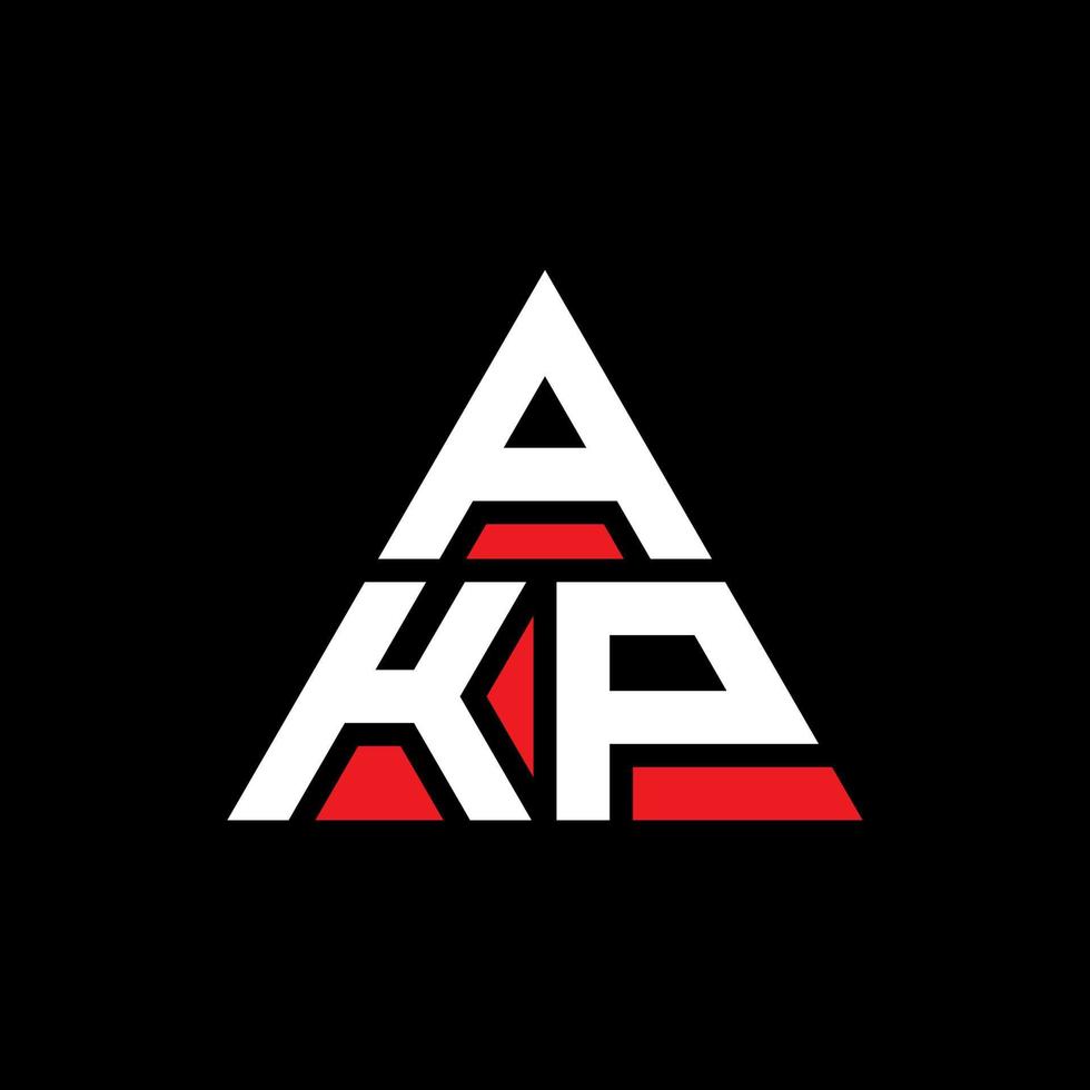 akp-Dreieck-Buchstaben-Logo-Design mit Dreiecksform. akp-Dreieck-Logo-Design-Monogramm. akp-Dreieck-Vektor-Logo-Vorlage mit roter Farbe. akp dreieckiges Logo einfaches, elegantes und luxuriöses Logo. vektor