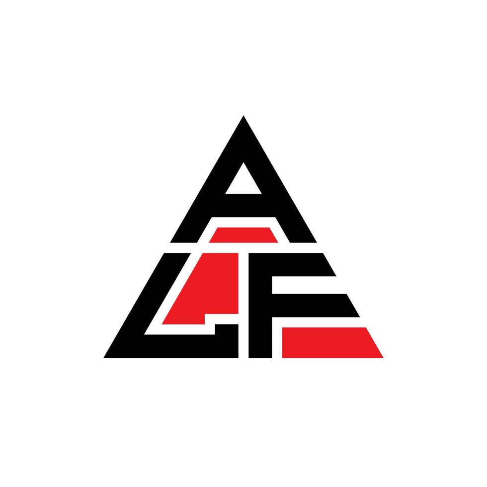 alf Dreiecksbuchstaben-Logo-Design mit Dreiecksform. Alf-Dreieck-Logo-Design-Monogramm. Alf-Dreieck-Vektor-Logo-Vorlage mit roter Farbe. alf dreieckiges Logo einfaches, elegantes und luxuriöses Logo. vektor