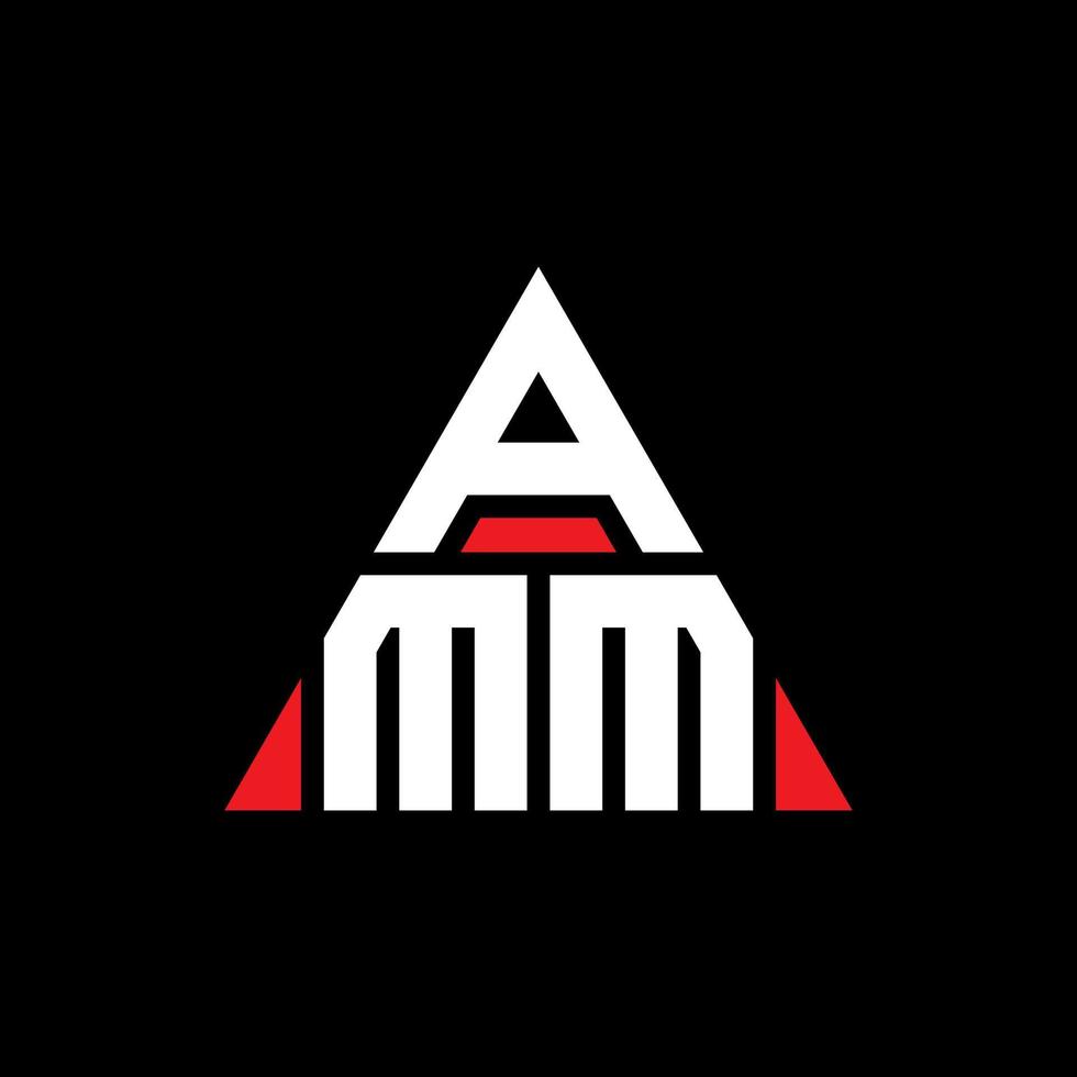 amm triangel bokstavslogotyp design med triangelform. amm triangel logotyp design monogram. amm triangel vektor logotyp mall med röd färg. amm triangulär logotyp enkel, elegant och lyxig logotyp.