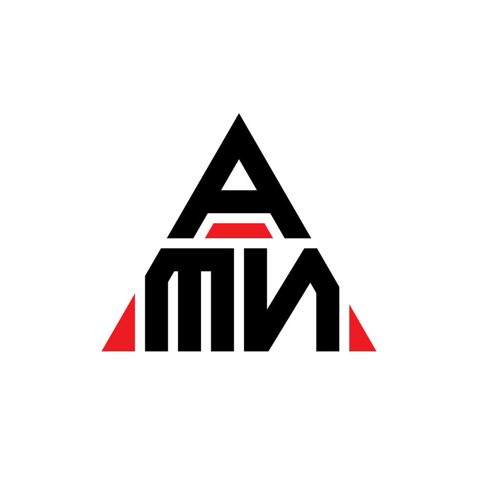 Amn Dreiecksbuchstaben-Logo-Design mit Dreiecksform. Amn-Dreieck-Logo-Design-Monogramm. Amn-Dreieck-Vektor-Logo-Vorlage mit roter Farbe. amn dreieckiges Logo einfaches, elegantes und luxuriöses Logo. vektor