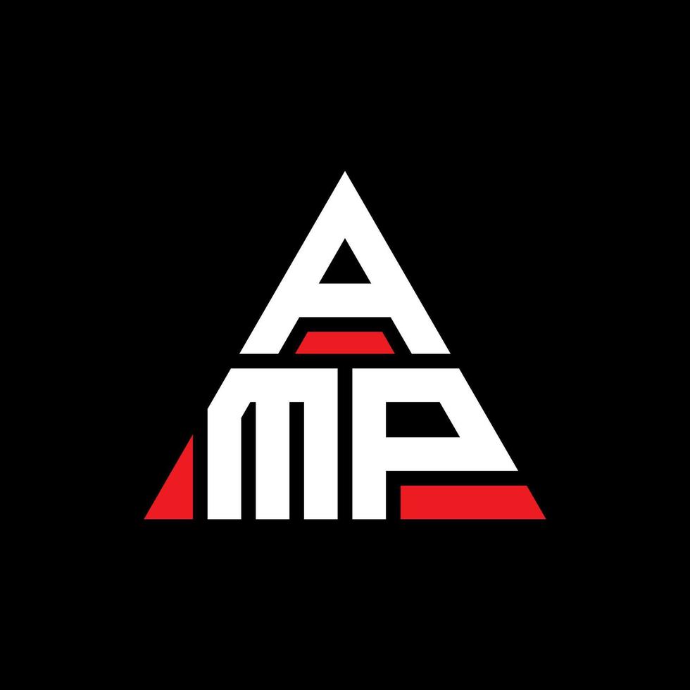 Amp-Dreieck-Buchstaben-Logo-Design mit Dreiecksform. Amp-Dreieck-Logo-Design-Monogramm. Amp-Dreieck-Vektor-Logo-Vorlage mit roter Farbe. amp dreieckiges Logo einfaches, elegantes und luxuriöses Logo. vektor