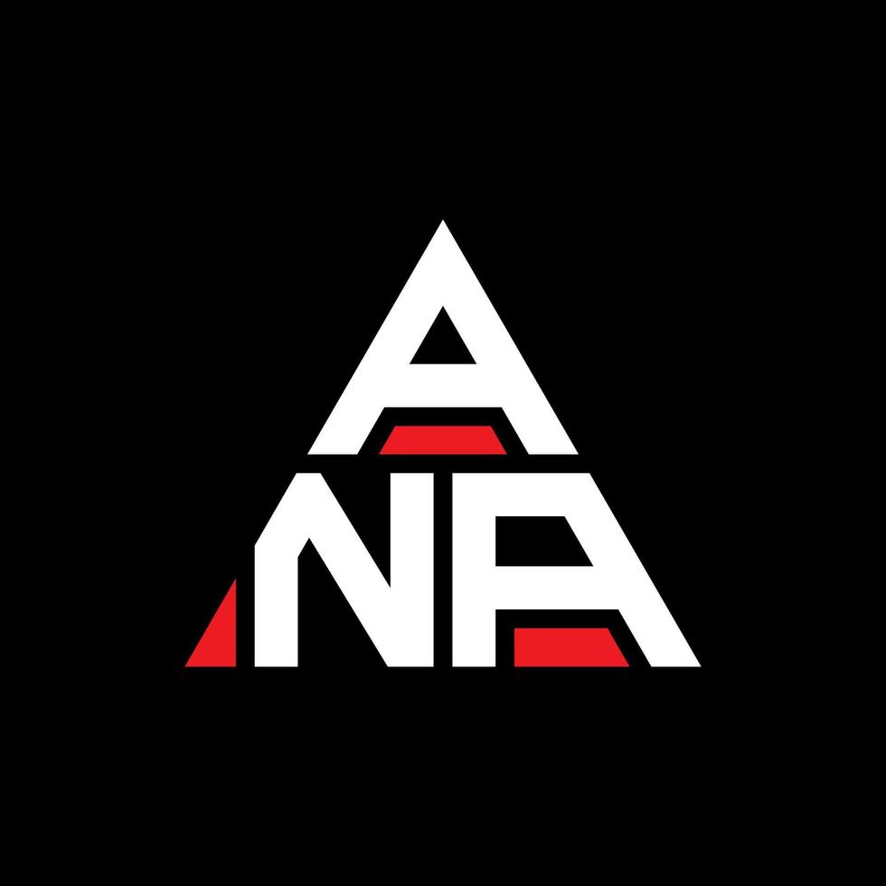 Ana-Dreieck-Buchstaben-Logo-Design mit Dreiecksform. Ana-Dreieck-Logo-Design-Monogramm. Ana-Dreieck-Vektor-Logo-Vorlage mit roter Farbe. ana dreieckiges Logo einfaches, elegantes und luxuriöses Logo. vektor