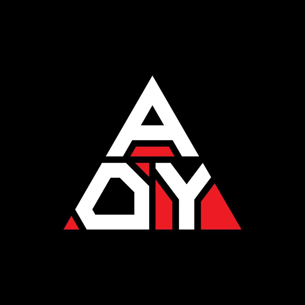 aoy triangel bokstavslogotypdesign med triangelform. aoy triangel logotyp design monogram. aoy triangel vektor logotyp mall med röd färg. aoy trekantig logotyp enkel, elegant och lyxig logotyp.