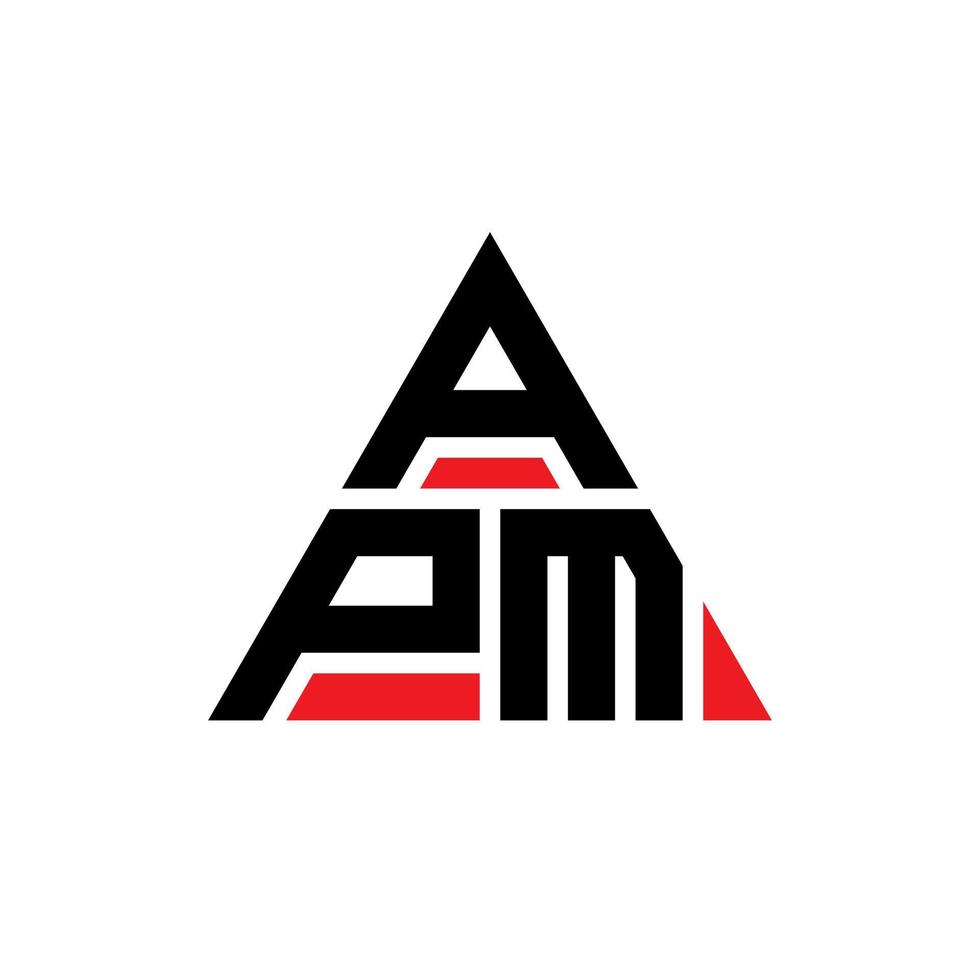 apm Dreiecksbuchstaben-Logo-Design mit Dreiecksform. APM-Dreieck-Logo-Design-Monogramm. APM-Dreieck-Vektor-Logo-Vorlage mit roter Farbe. apm dreieckiges Logo einfaches, elegantes und luxuriöses Logo. vektor