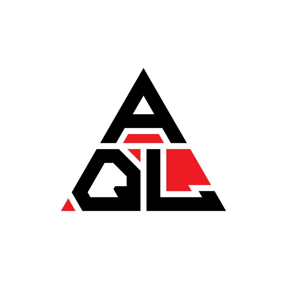 aql triangel bokstavslogotypdesign med triangelform. aql triangel logotyp design monogram. aql triangel vektor logotyp mall med röd färg. aql triangulär logotyp enkel, elegant och lyxig logotyp.