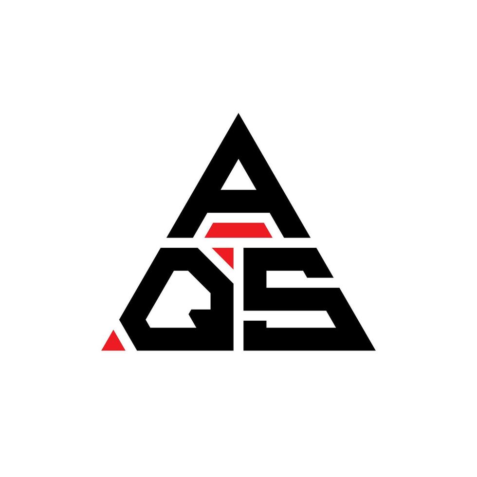 aqs triangel bokstavslogotypdesign med triangelform. aqs triangel logotyp design monogram. aqs triangel vektor logotyp mall med röd färg. aqs trekantiga logotyp enkel, elegant och lyxig logotyp.