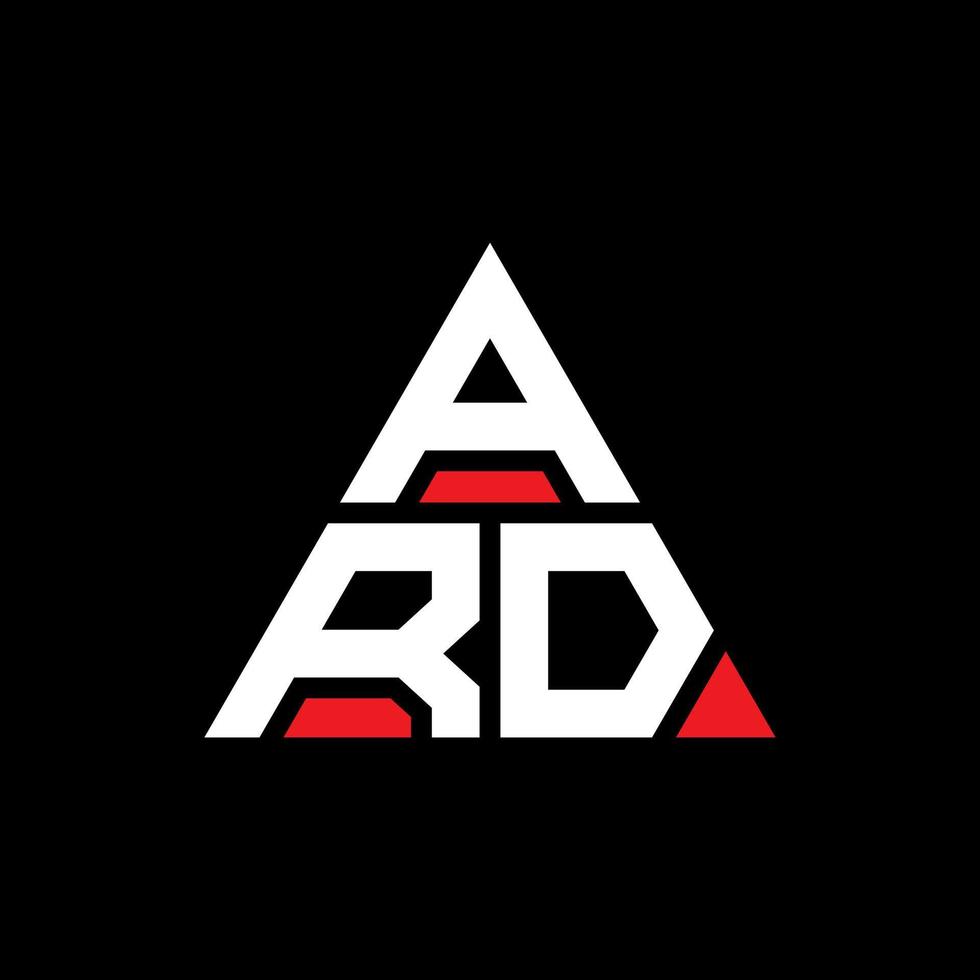 ard-Dreieck-Buchstaben-Logo-Design mit Dreiecksform. ard-Dreieck-Logo-Design-Monogramm. ard-Dreieck-Vektor-Logo-Vorlage mit roter Farbe. ard dreieckiges Logo einfaches, elegantes und luxuriöses Logo. vektor