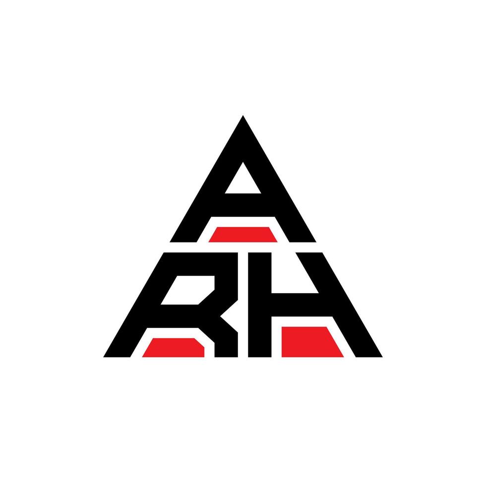 arh Dreiecksbuchstaben-Logo-Design mit Dreiecksform. arh-Dreieck-Logo-Design-Monogramm. arh-Dreieck-Vektor-Logo-Vorlage mit roter Farbe. arh dreieckiges Logo einfaches, elegantes und luxuriöses Logo. vektor