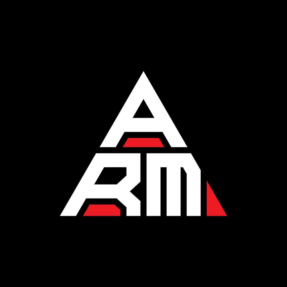 Arm-Dreieck-Buchstaben-Logo-Design mit Dreiecksform. Arm-Dreieck-Logo-Design-Monogramm. Arm-Dreieck-Vektor-Logo-Vorlage mit roter Farbe. arm dreieckiges logo einfaches, elegantes und luxuriöses logo. vektor