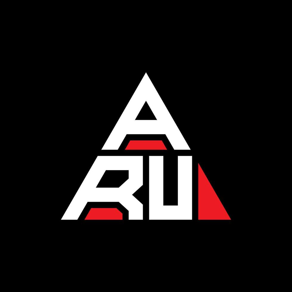 aru-Dreieck-Buchstaben-Logo-Design mit Dreiecksform. Aru-Dreieck-Logo-Design-Monogramm. Aru-Dreieck-Vektor-Logo-Vorlage mit roter Farbe. aru dreieckiges Logo einfaches, elegantes und luxuriöses Logo. vektor