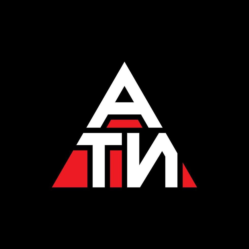 atn triangel bokstavslogotypdesign med triangelform. atn triangel logotyp design monogram. atn triangel vektor logotyp mall med röd färg. atn trekantig logotyp enkel, elegant och lyxig logotyp.