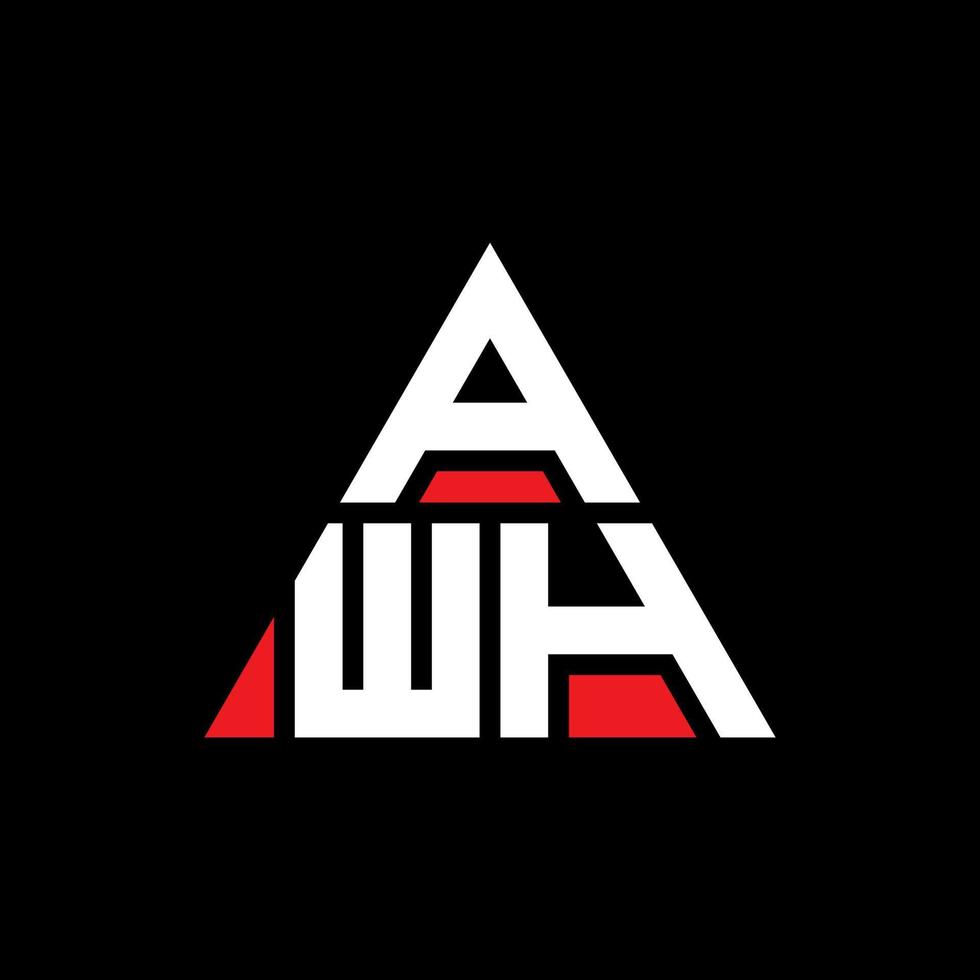 aw Dreiecksbuchstaben-Logo-Design mit Dreiecksform. awh-Dreieck-Logo-Design-Monogramm. awh Dreieck-Vektor-Logo-Vorlage mit roter Farbe. awh dreieckiges Logo einfaches, elegantes und luxuriöses Logo. vektor