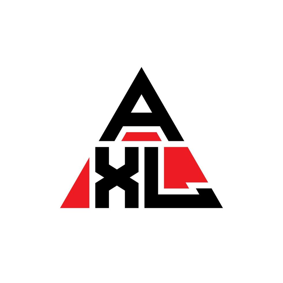 axl triangel bokstavslogotyp design med triangelform. axl triangel logotyp design monogram. axl triangel vektor logotyp mall med röd färg. axl triangulär logotyp enkel, elegant och lyxig logotyp.
