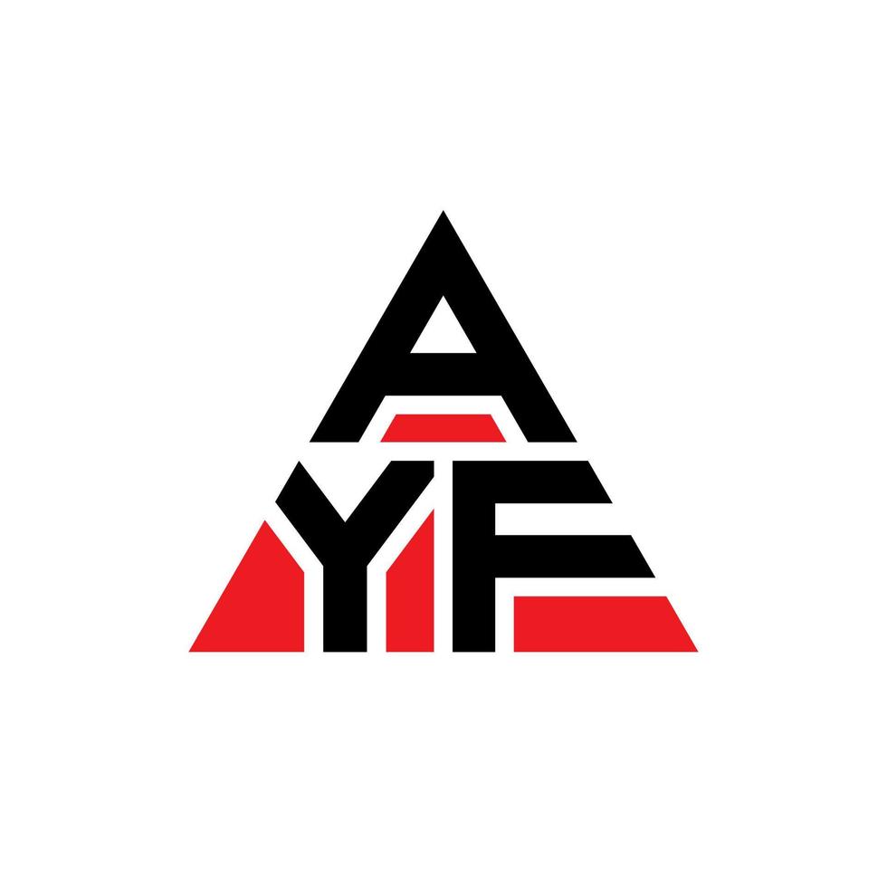 ayf triangel bokstavslogotypdesign med triangelform. ayf triangel logotyp design monogram. ayf triangel vektor logotyp mall med röd färg. ayf trekantig logotyp enkel, elegant och lyxig logotyp.