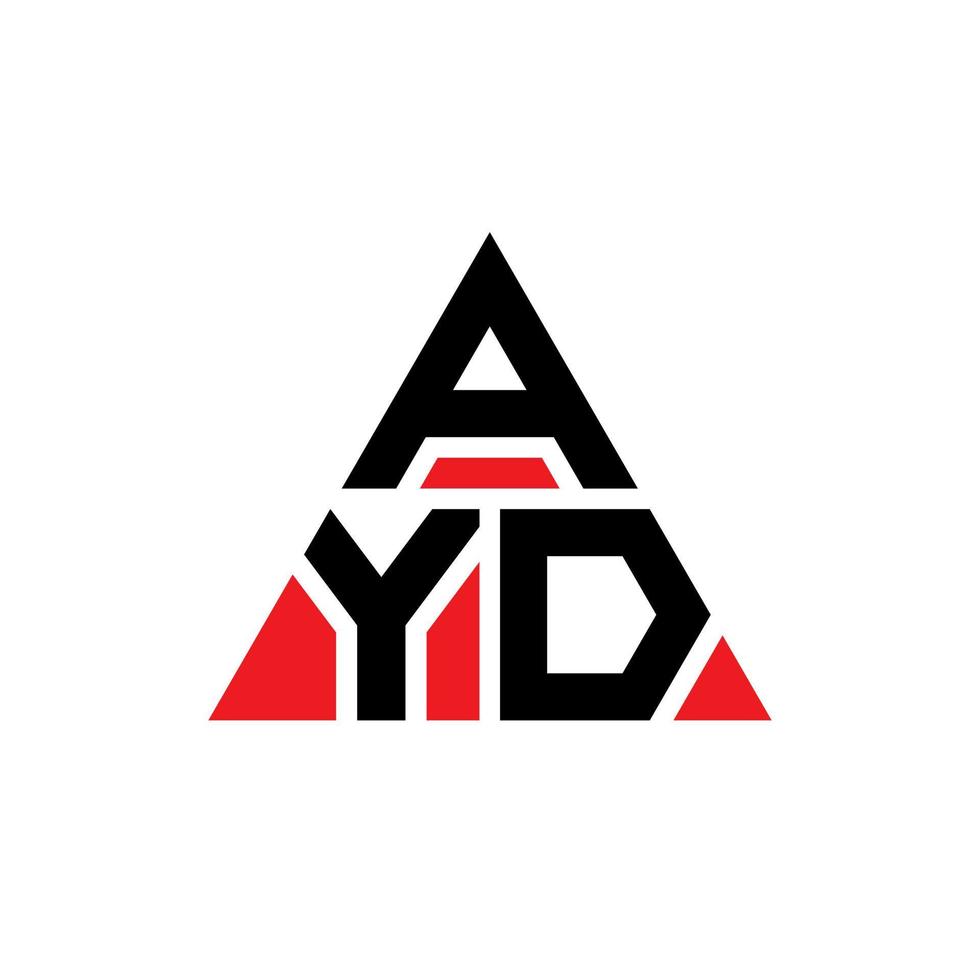 ayd Dreiecksbuchstaben-Logo-Design mit Dreiecksform. Ayd-Dreieck-Logo-Design-Monogramm. Ayd-Dreieck-Vektor-Logo-Vorlage mit roter Farbe. ayd dreieckiges Logo einfaches, elegantes und luxuriöses Logo. vektor