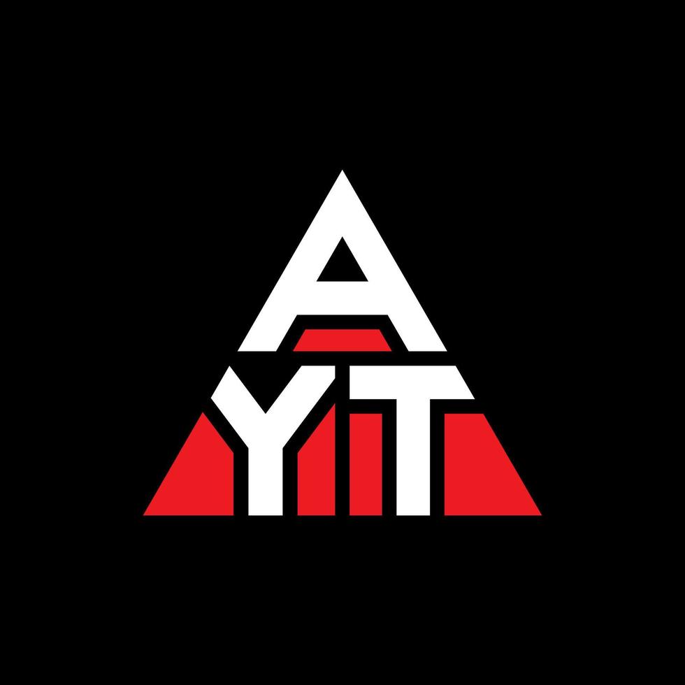 ayt-Dreieck-Buchstaben-Logo-Design mit Dreiecksform. Ayt-Dreieck-Logo-Design-Monogramm. Ayt-Dreieck-Vektor-Logo-Vorlage mit roter Farbe. ayt dreieckiges Logo einfaches, elegantes und luxuriöses Logo. vektor