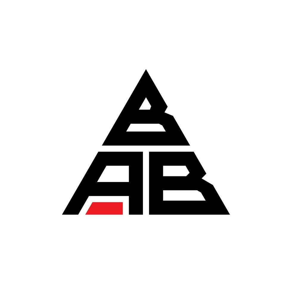 bab triangel bokstavslogotyp design med triangelform. bab triangel logotyp design monogram. bab triangel vektor logotyp mall med röd färg. bab triangulär logotyp enkel, elegant och lyxig logotyp.